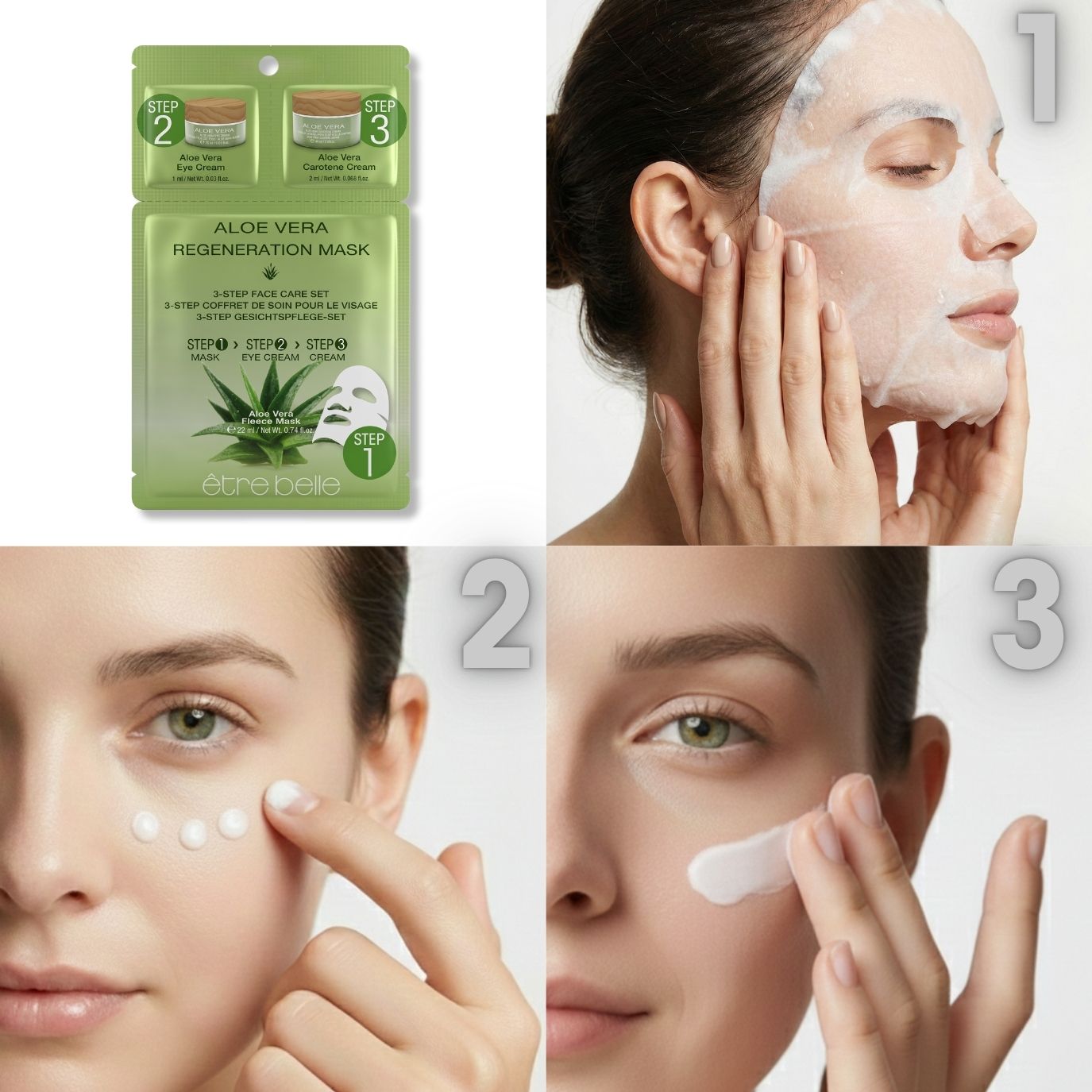 Aloe Vera 3-Step Gesichtspflege-Set