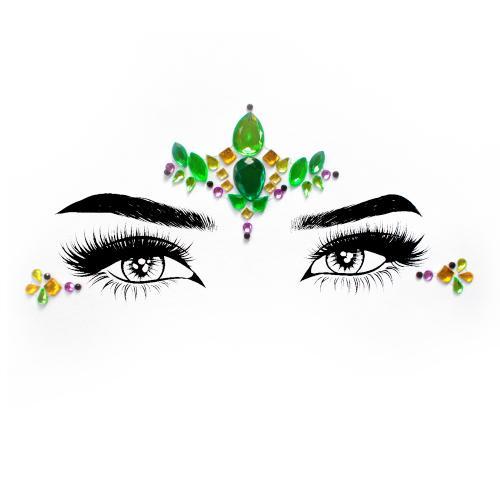 Glitzer Face Jewels Green