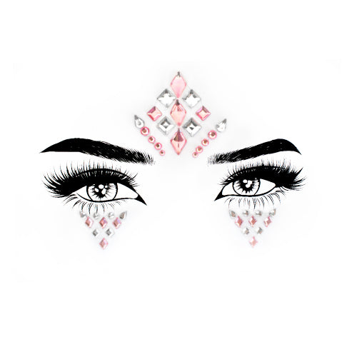 Glitter Face Jewels Pink