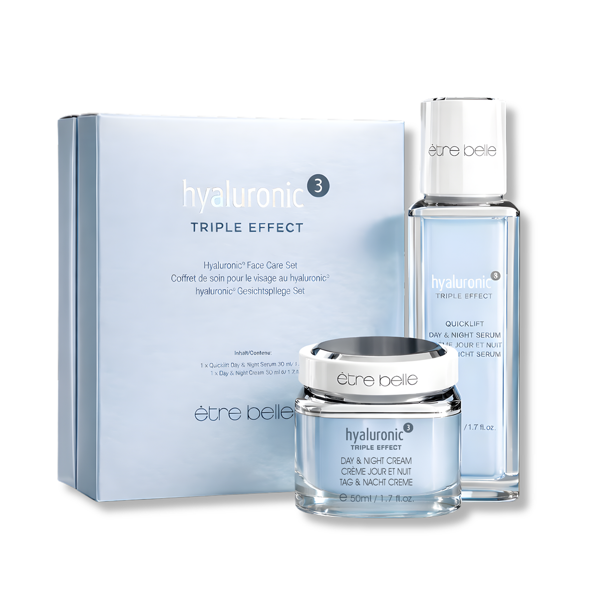 hyaluronic³ facial care set | être belle cosmetics